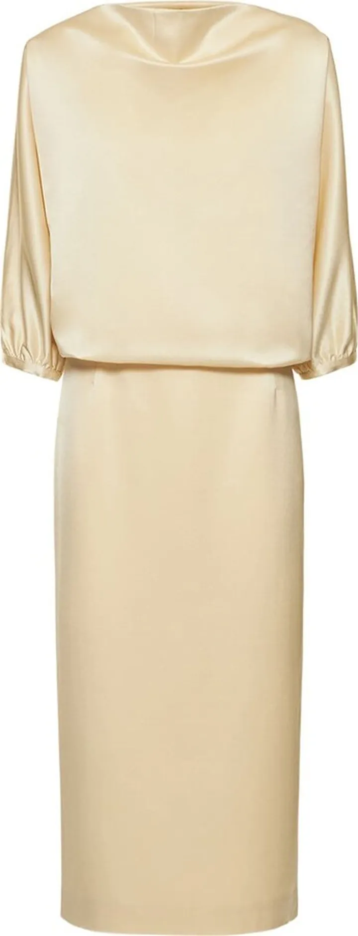 Draped satin midi dress