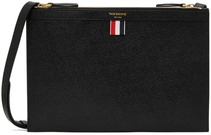 Thom Browne Black Double-Zip Bag