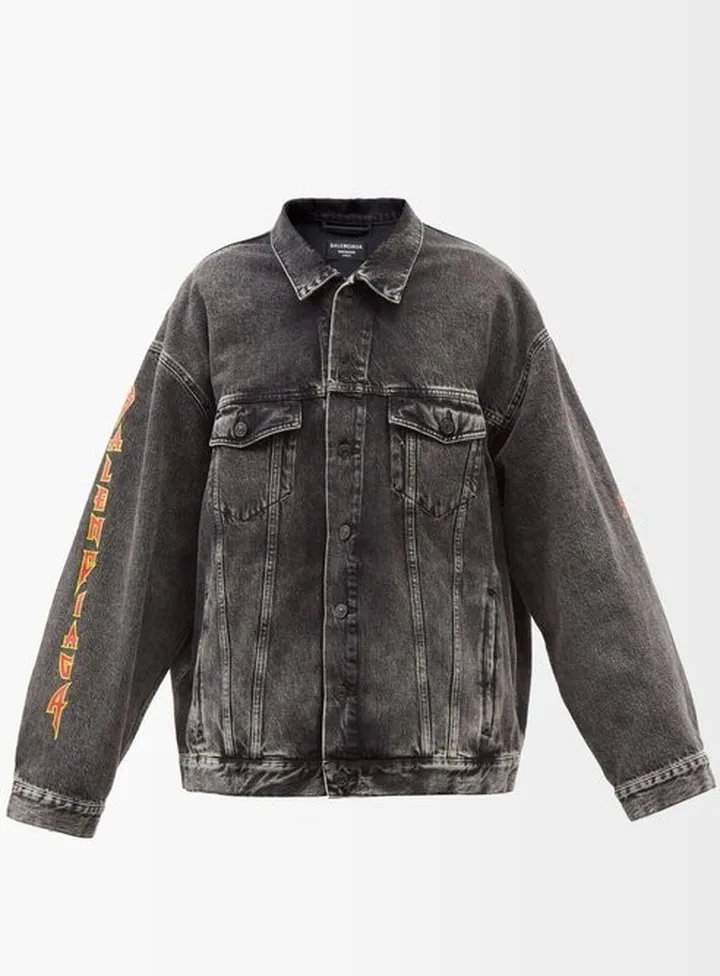 Logo-print Oversized Denim Jacket