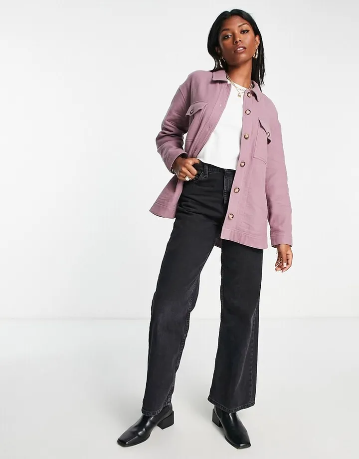 Madewell button detail shirt in mauve