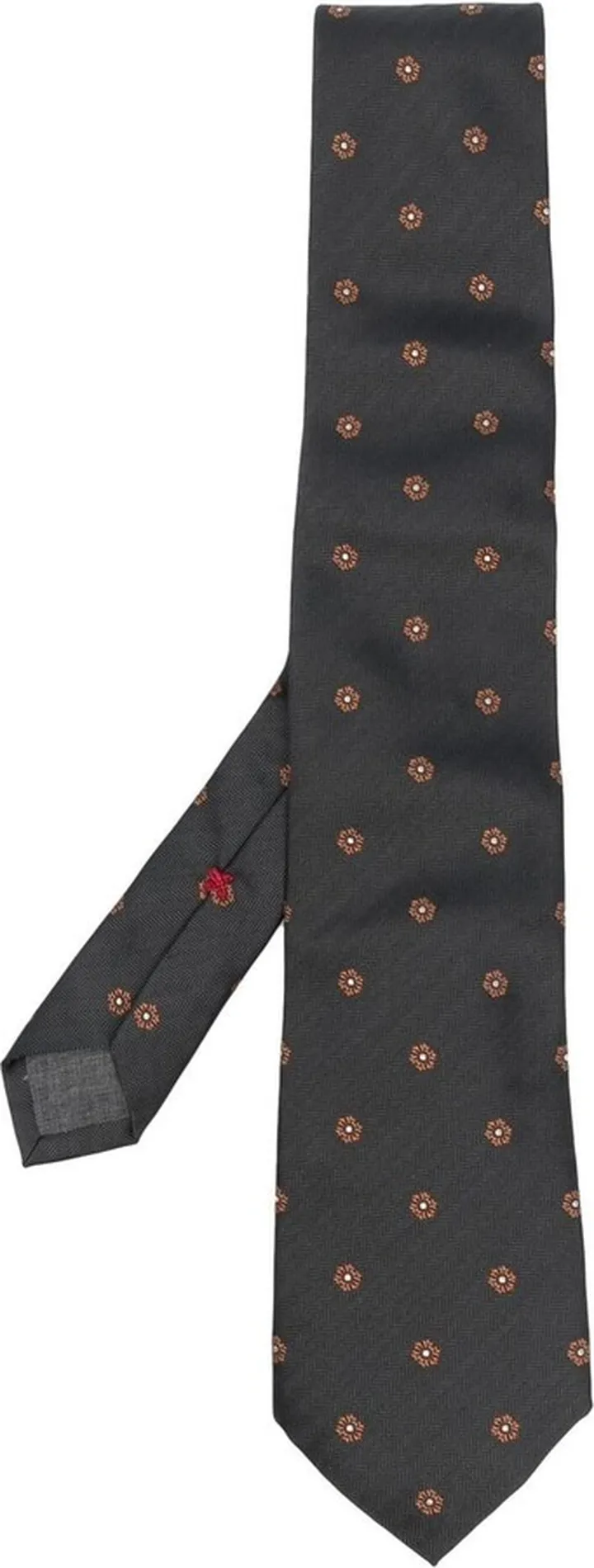 Floral-Embroidered Silk Tie