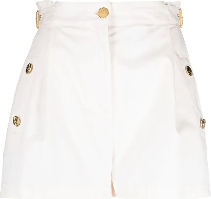 Buckle-Embellished High-Waisted Shorts