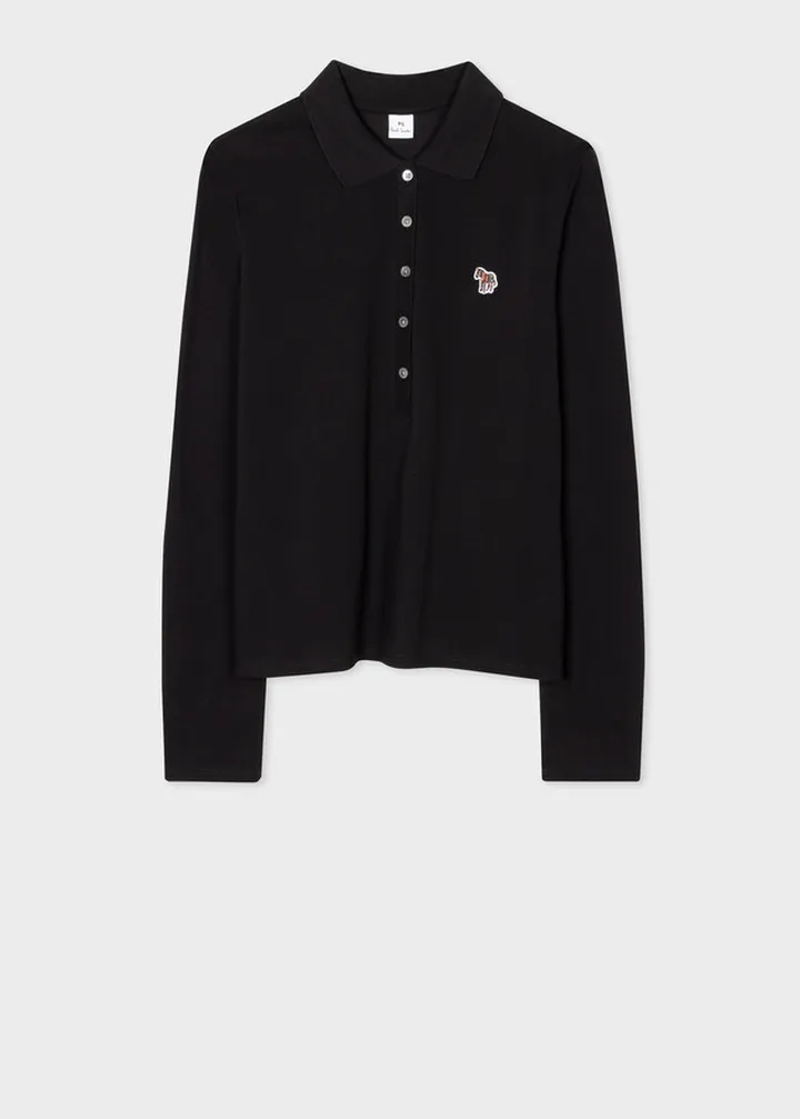 Women's Black Zebra Logo Polo Shirt