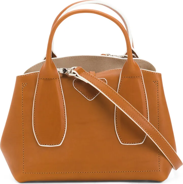 Made In France Leather Roseau Large Satchel With Detachable Strap