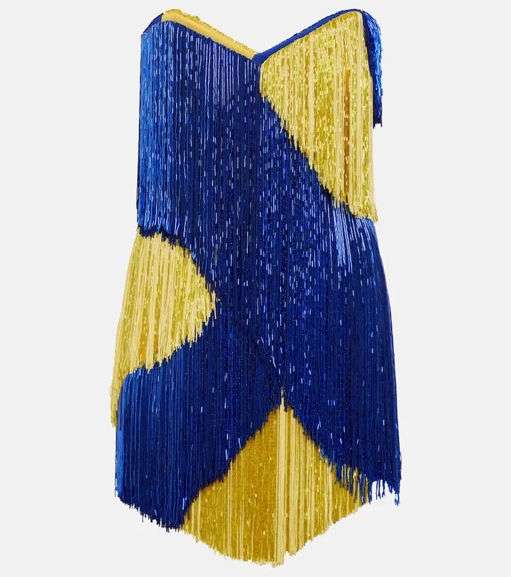 Super Attico Iris beaded minidress