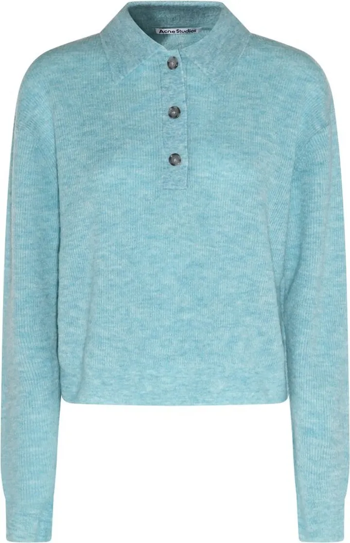 Acne Studios Ribbed Long-Sleeved Polo Shirt