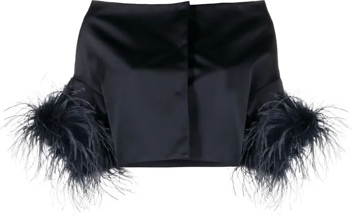 Feather-Trim Jacket