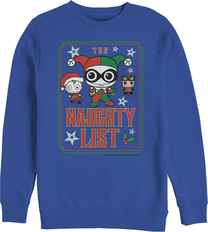 Men's Batman Christmas Naughty List Sweatshirt - Royal Blue - 3X Large