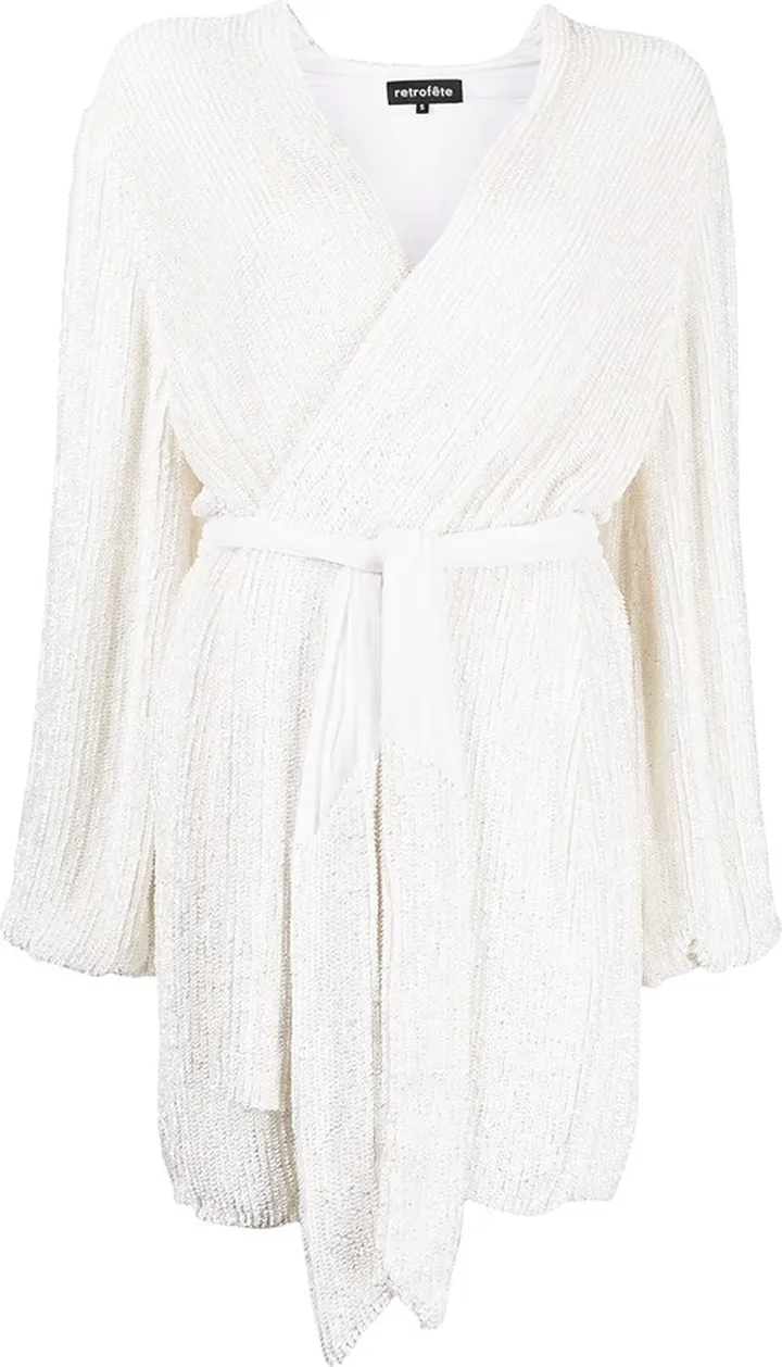 Sequined Wrap Mini Dress