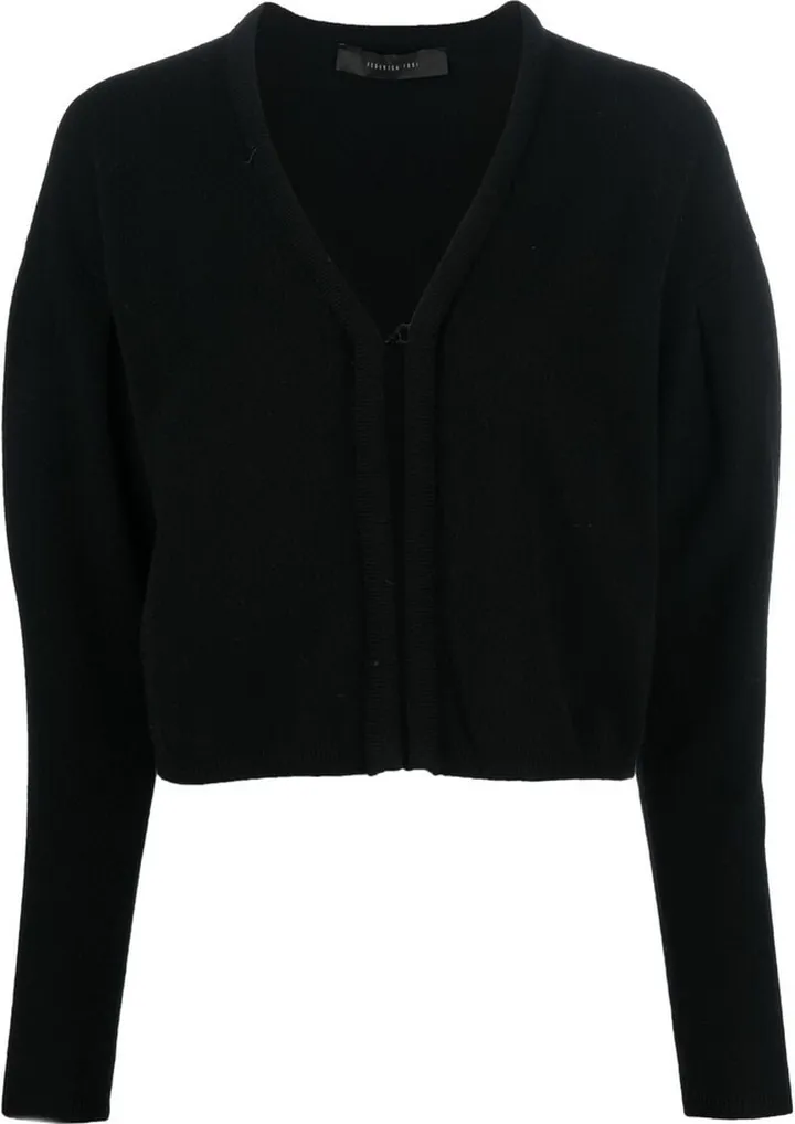 fine-knit V-neck cardigan