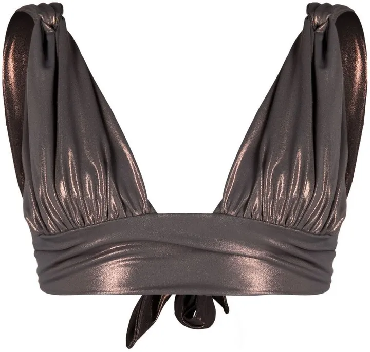 Pleat-Triangle Bikini Top