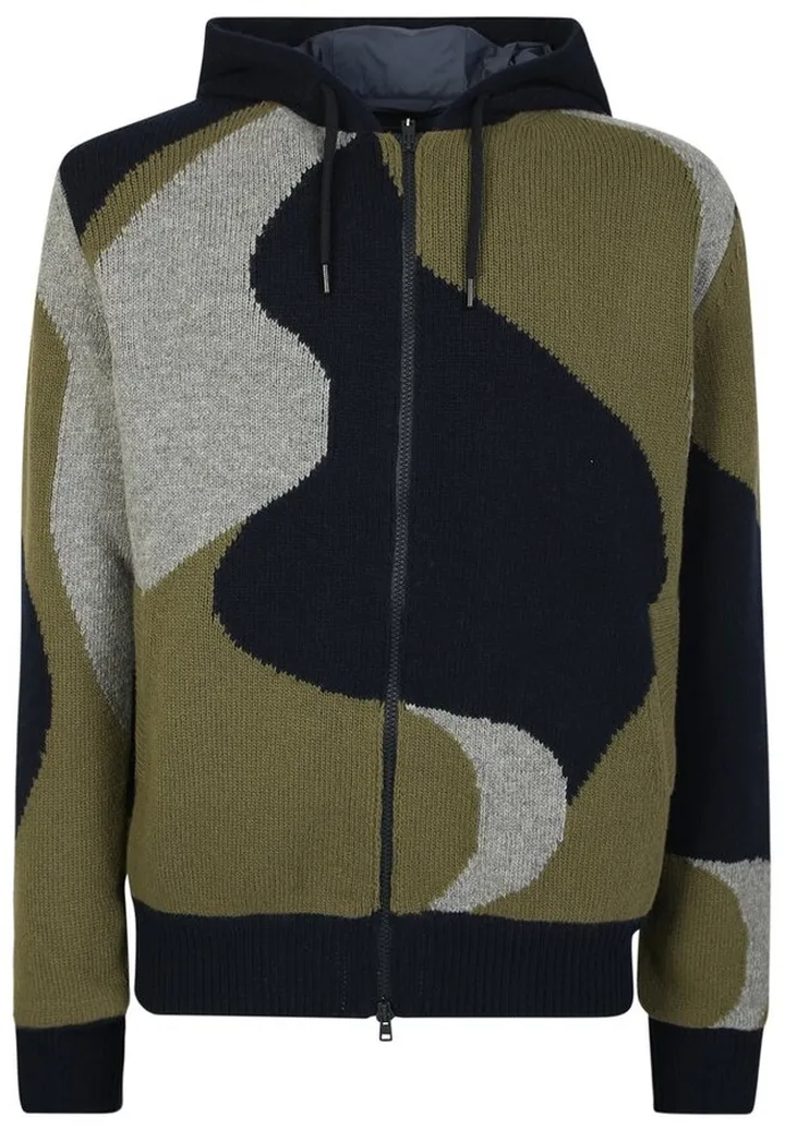 Herno Intarsia-Knitted Zipped Bomber Jacket