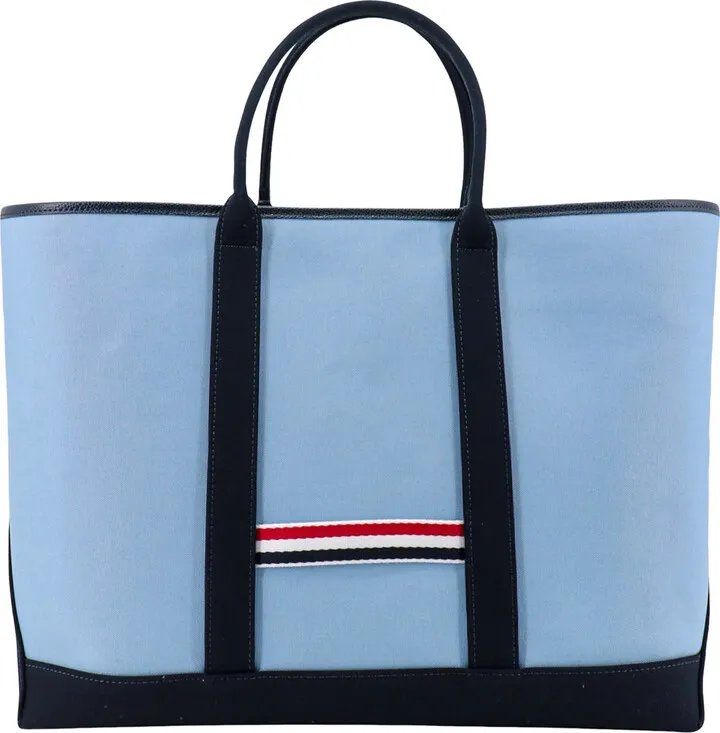 Canvas handbag with iconic tricolor detail