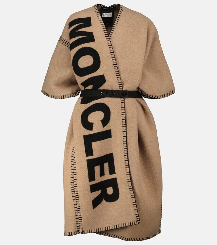 Wool-blend poncho