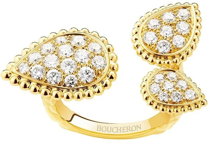 18kt yellow gold Serpent Bohème diamond ring