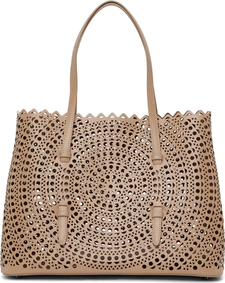 ALAÏA Beige Mina 32 Tote