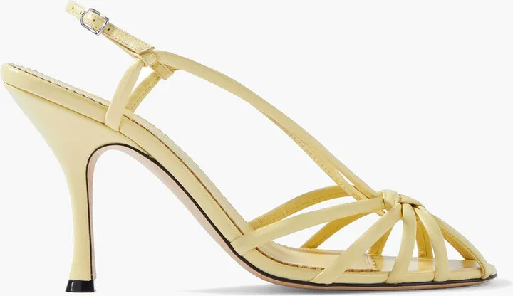 Brigitte knotted leather slingback sandals