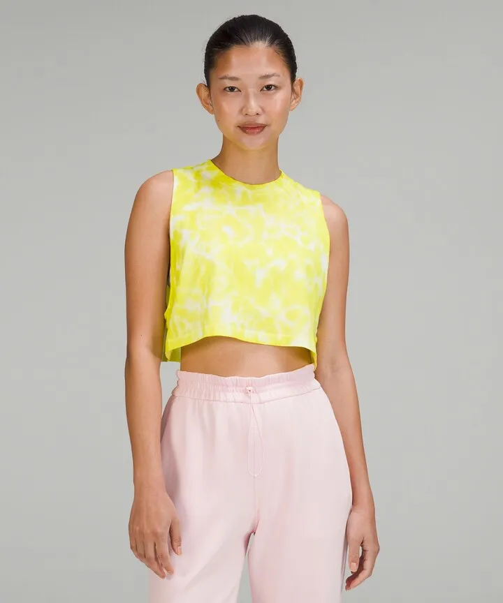 All Yours Cropped Cotton Tank Top Tie Dye