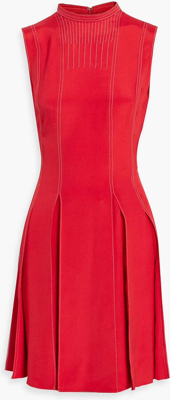 Pleated silk mini dress