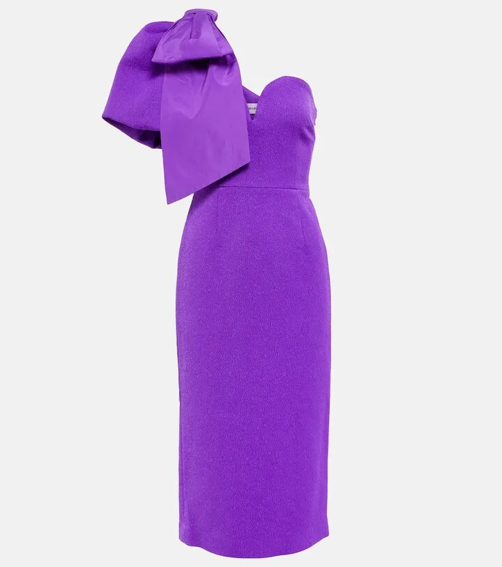 Rumi one-shoulder crepe midi dress