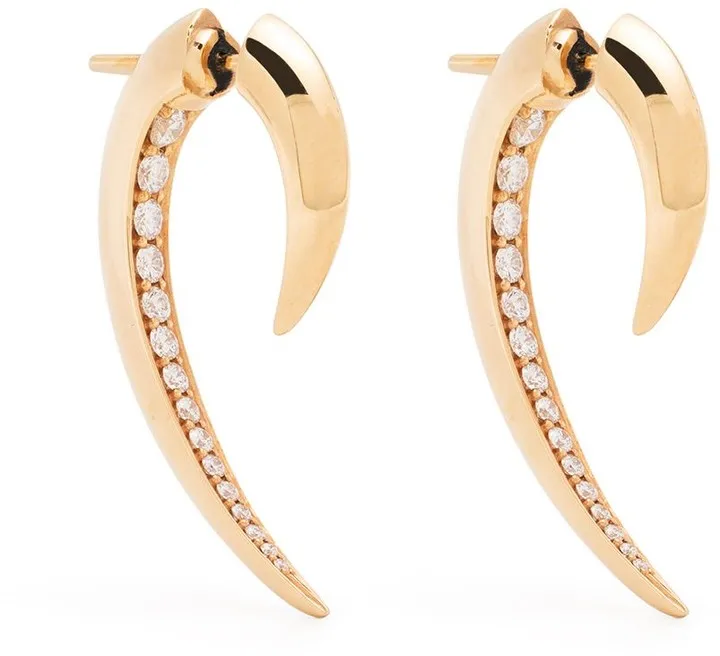 18kt rose gold Hook diamond earrings