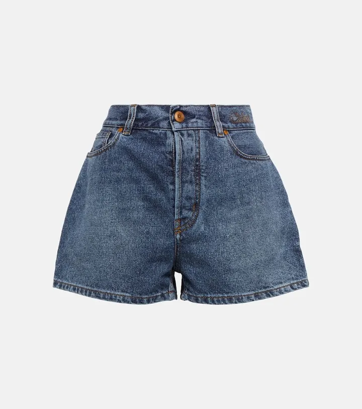 Wide-leg cotton shorts