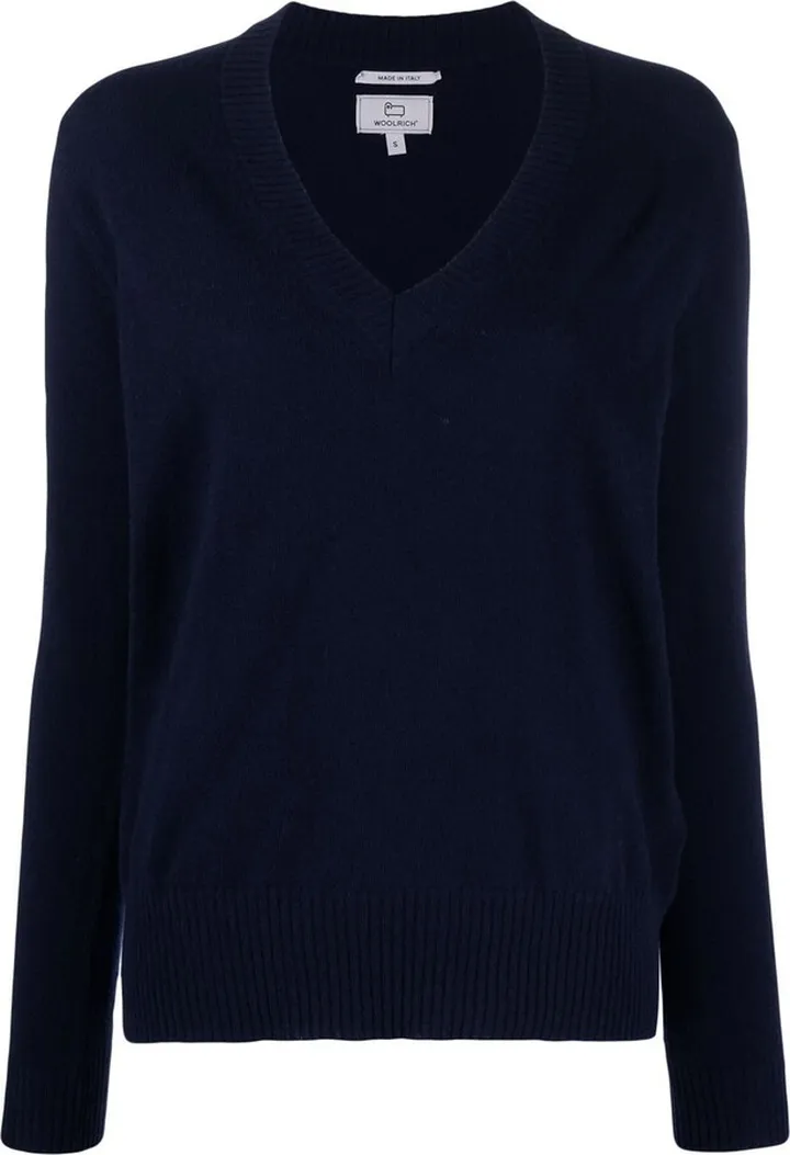 ribbed V-neck jumper