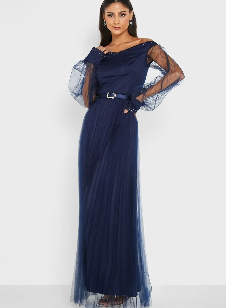 Off-Shoulder Tulle Dress