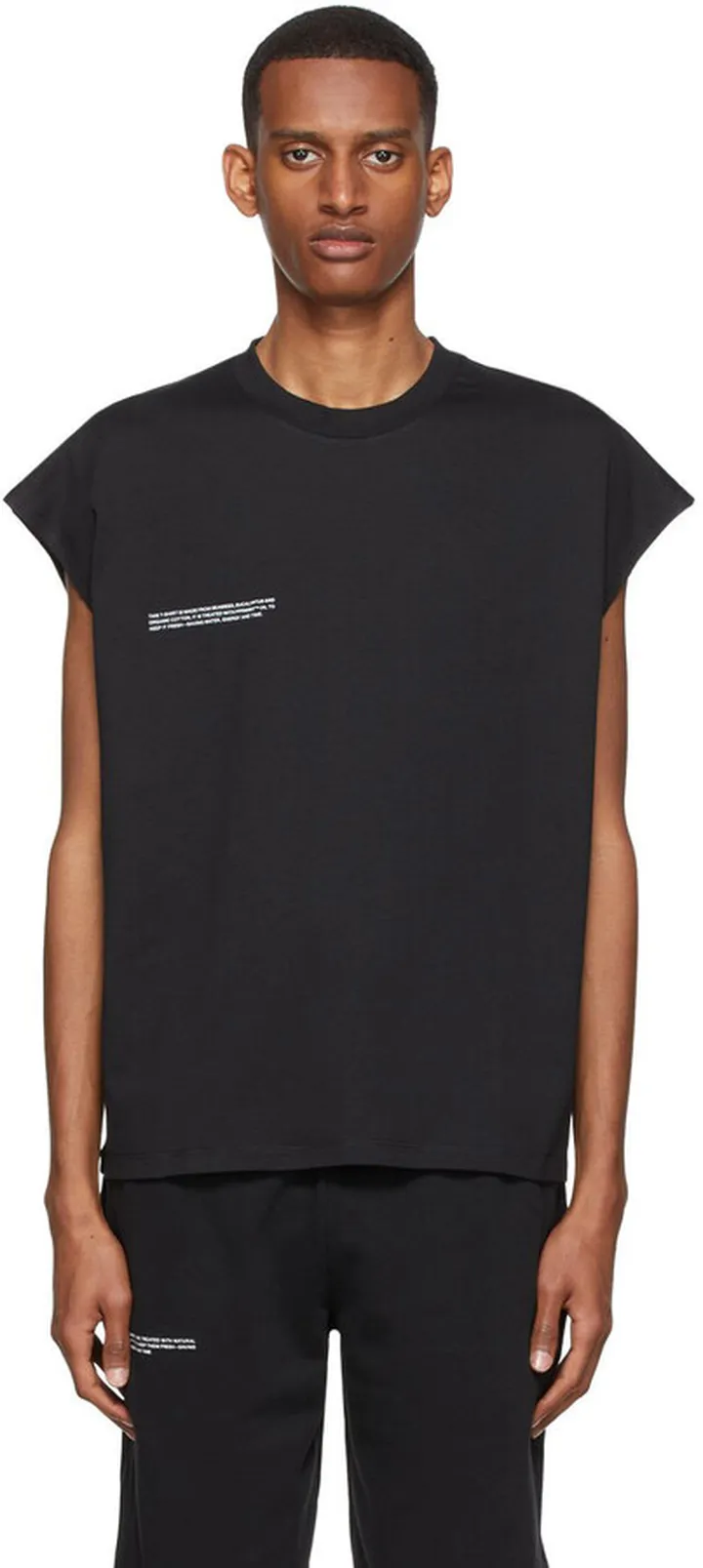 PANGAIA Black Cotton T-Shirt