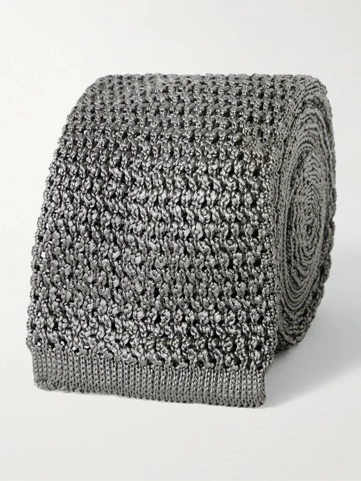 7.5cm Knitted Silk Tie
