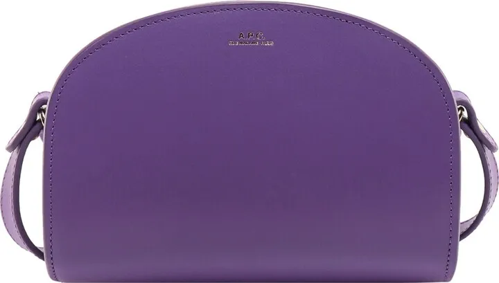 Leather shoulder bag with logo print