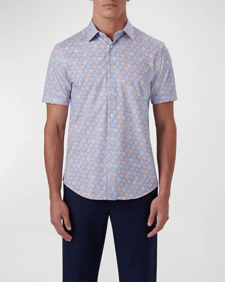 Men's OoohCotton Tech Floral Sport Shirt
