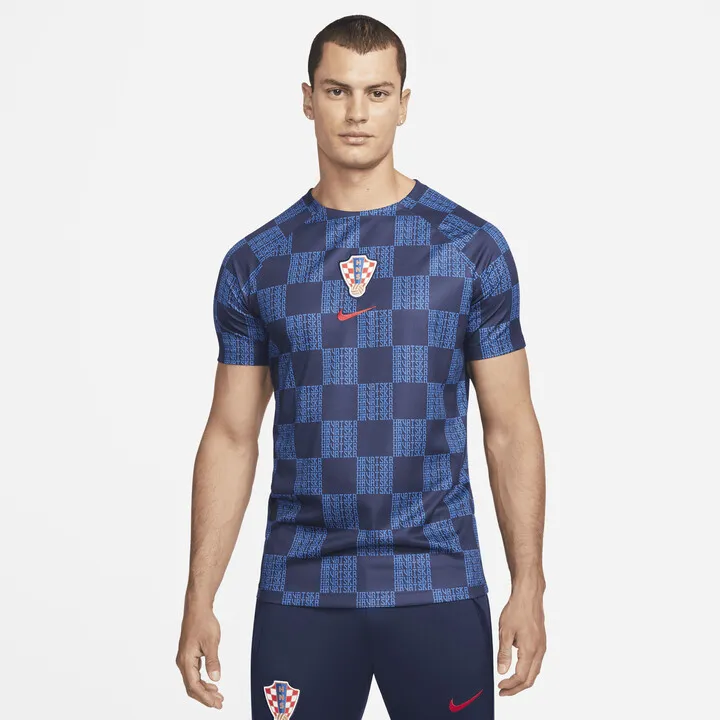 Croatia Nike Men's Dri-FIT Pre-Match Soccer Top in Blue