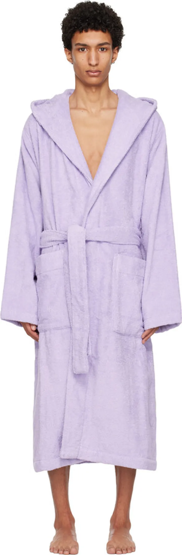 Tekla Purple Hooded Bathrobe