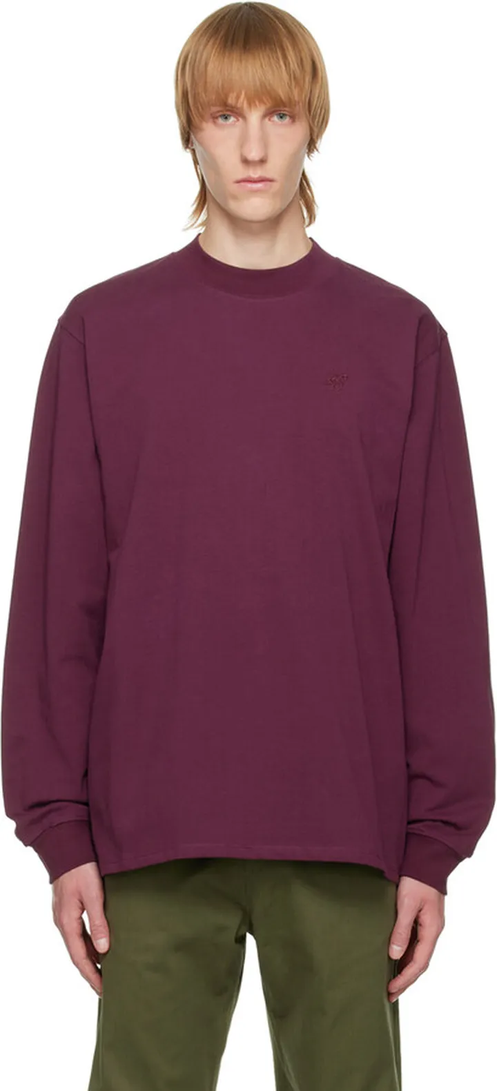 Saturdays NYC Burgundy DeKalb Long Sleeve T-Shirt
