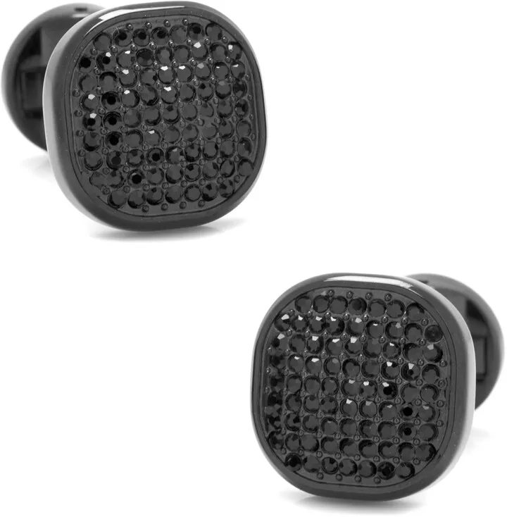 Pavé Black Crystal Cuff Links