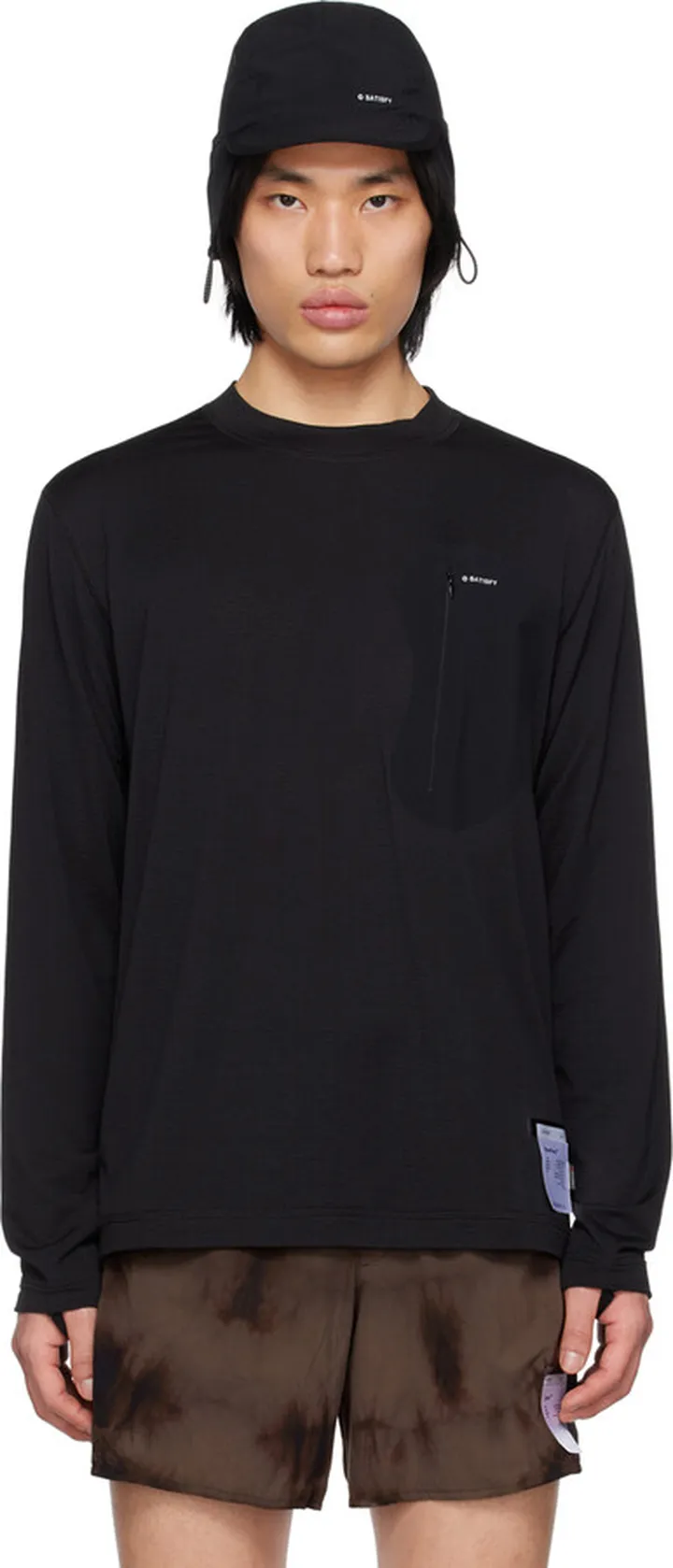Satisfy Black Pocket Long Sleeve T-Shirt