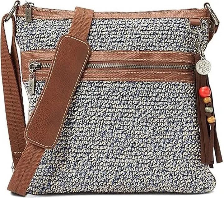The Sak Lucia Crochet Crossbody (Denim Static 1) Cross Body Handbags