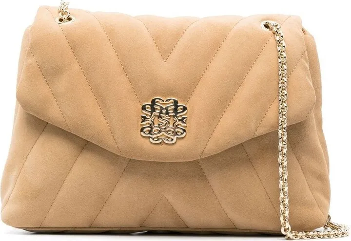 Quilted Suede Shoulder Bag