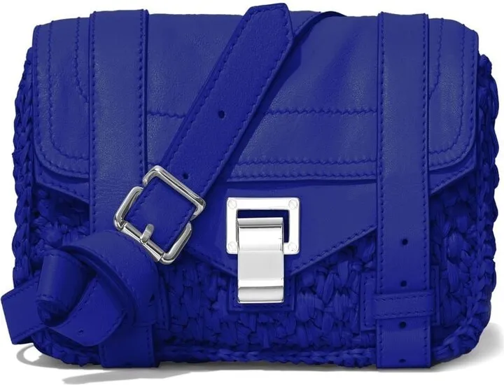 mini PS1 raffia crossbody bag
