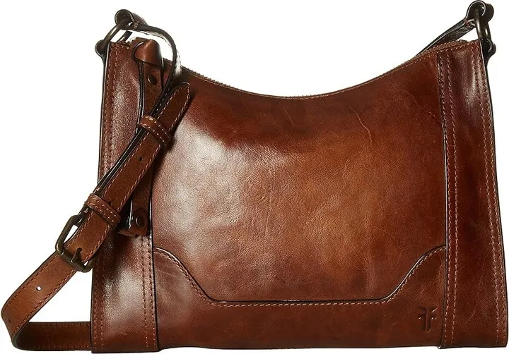 Frye Melissa Zip Crossbody (Cognac Antique Pull Up) Cross Body Handbags