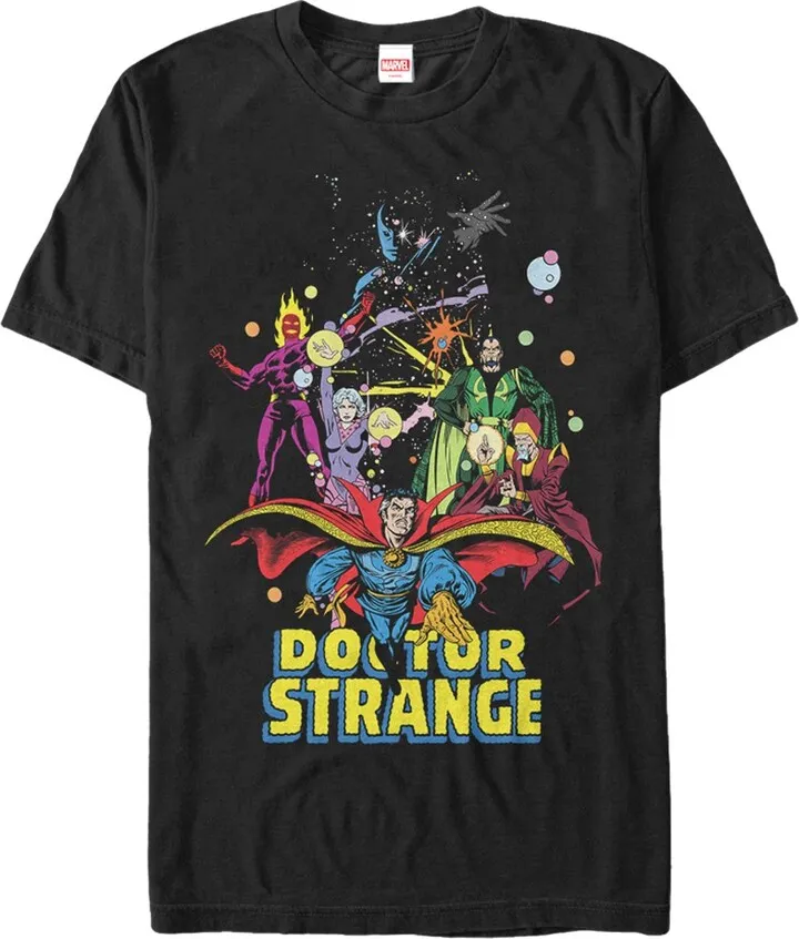 Men's Marvel Doctor Strange Classic Comic Scene T-Shirt - Black - Medium