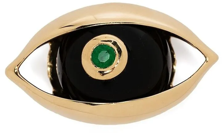 18kt yellow gold diamond Eye brooch