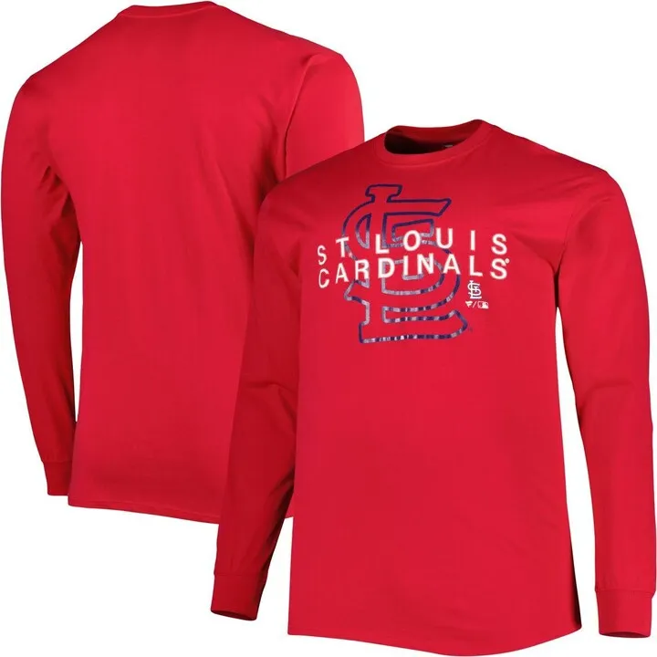 Men's Red St. Louis Cardinals Big and Tall Long Sleeve T-shirt