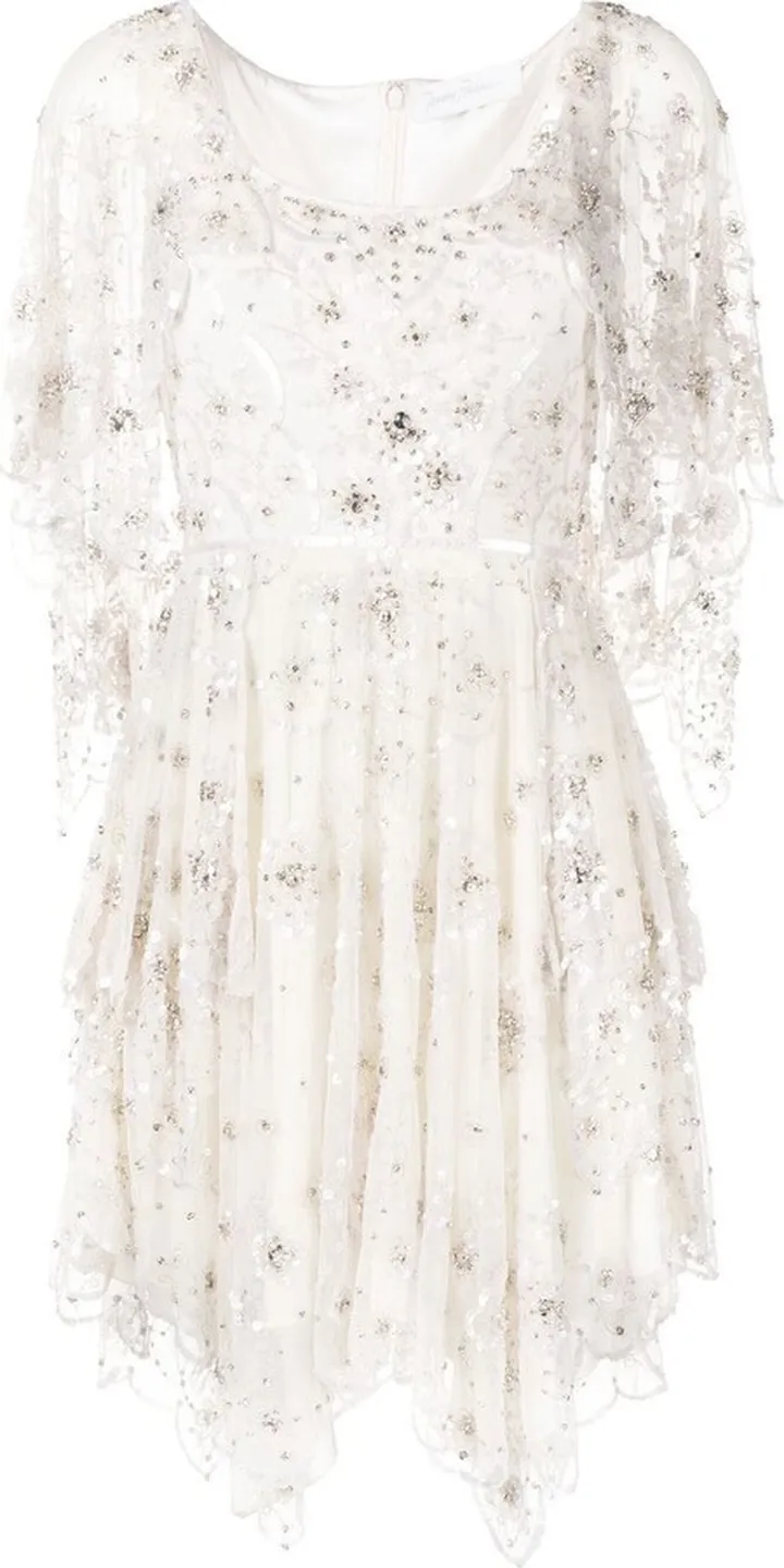 Crystal-Embellished Tulle Dress