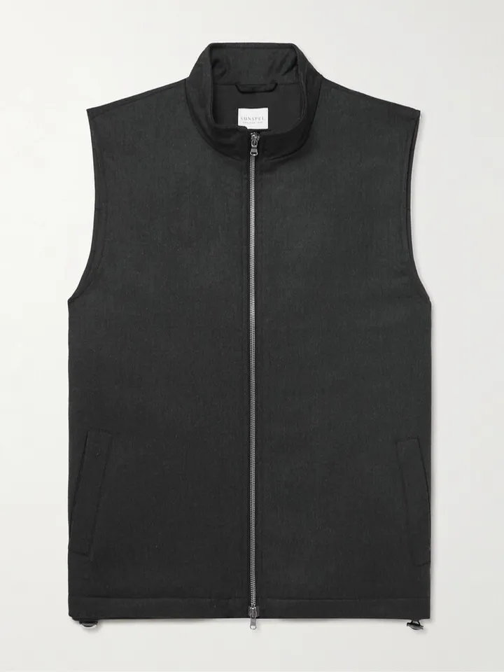 Padded Wool-Flannel Gillet