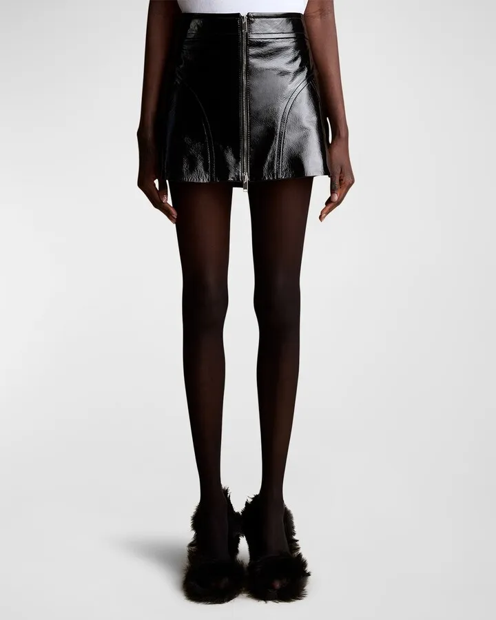 Keene Shiny Leather Mini Skirt