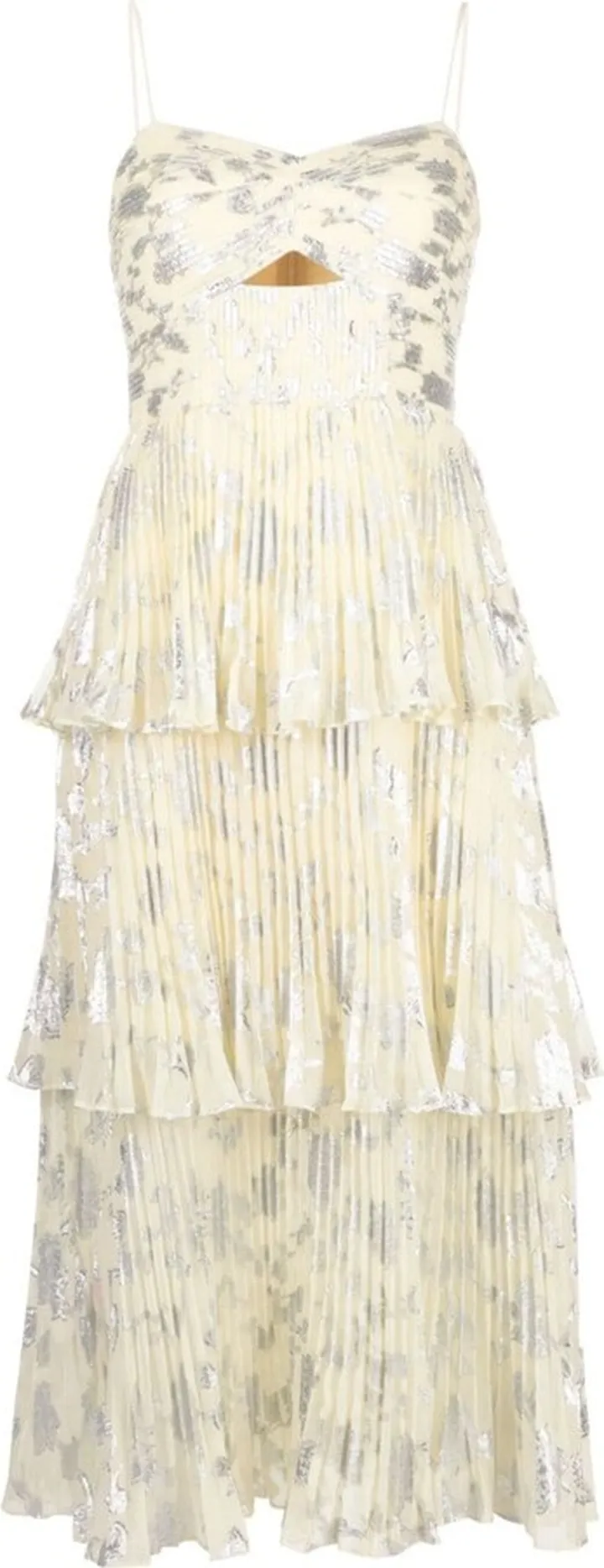 Metallic Jacquard Midi Dress
