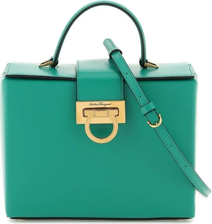 Salvatore Ferragamo Trifolio Logo-Engraved Box Tote Bag