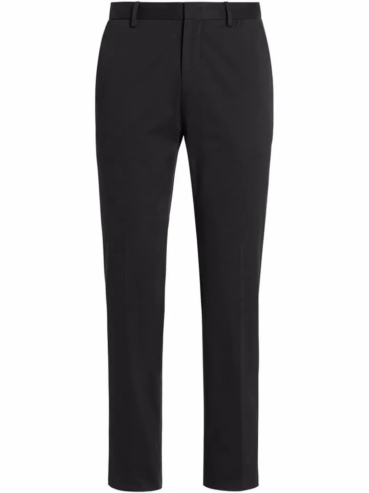 Slim-Cut Cotton Trousers